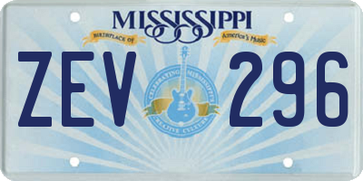 MS license plate ZEV296