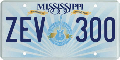 MS license plate ZEV300