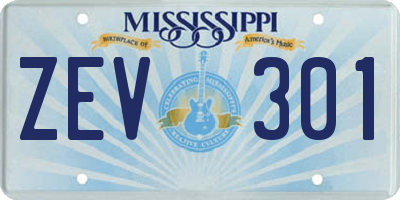 MS license plate ZEV301