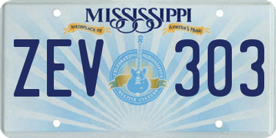 MS license plate ZEV303