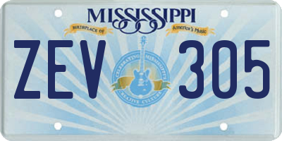 MS license plate ZEV305