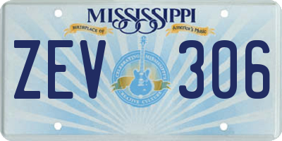 MS license plate ZEV306