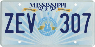 MS license plate ZEV307