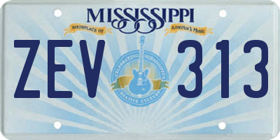 MS license plate ZEV313