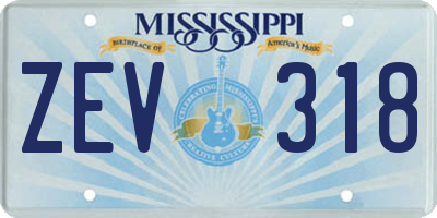 MS license plate ZEV318