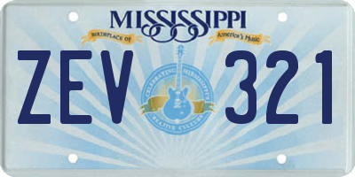 MS license plate ZEV321