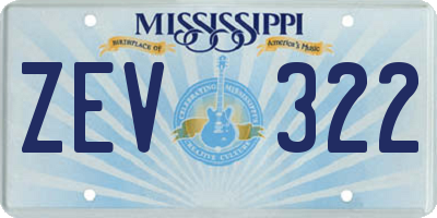 MS license plate ZEV322