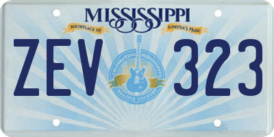 MS license plate ZEV323