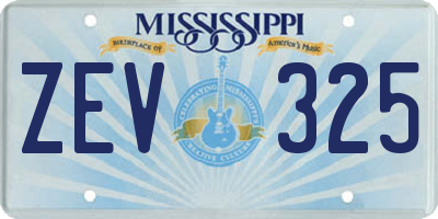 MS license plate ZEV325