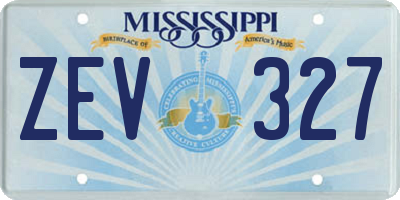 MS license plate ZEV327