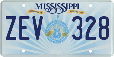 MS license plate ZEV328