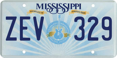 MS license plate ZEV329