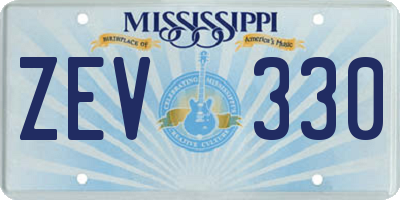 MS license plate ZEV330