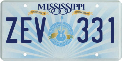 MS license plate ZEV331