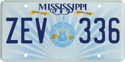 MS license plate ZEV336