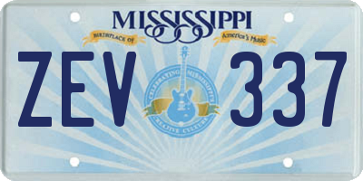 MS license plate ZEV337