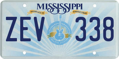 MS license plate ZEV338