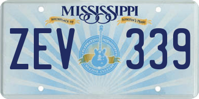MS license plate ZEV339