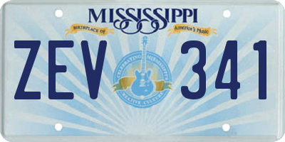 MS license plate ZEV341