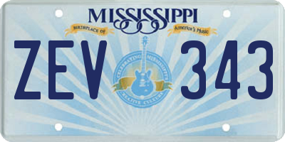MS license plate ZEV343