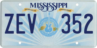 MS license plate ZEV352