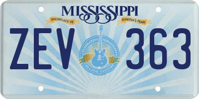 MS license plate ZEV363