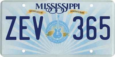 MS license plate ZEV365