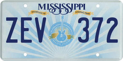 MS license plate ZEV372
