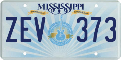 MS license plate ZEV373