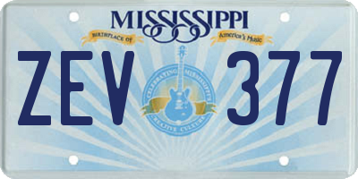MS license plate ZEV377