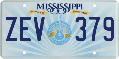 MS license plate ZEV379
