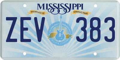 MS license plate ZEV383