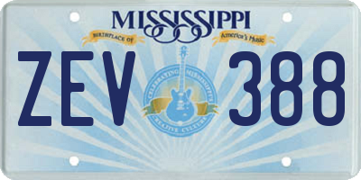 MS license plate ZEV388