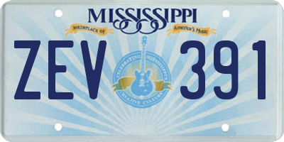 MS license plate ZEV391
