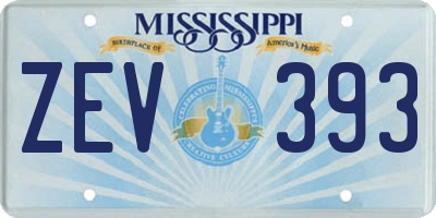 MS license plate ZEV393
