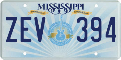 MS license plate ZEV394