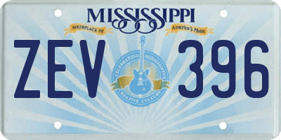 MS license plate ZEV396