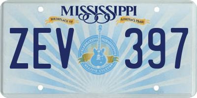 MS license plate ZEV397