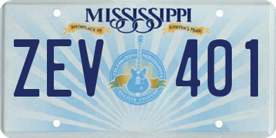 MS license plate ZEV401