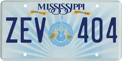 MS license plate ZEV404