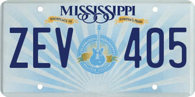 MS license plate ZEV405