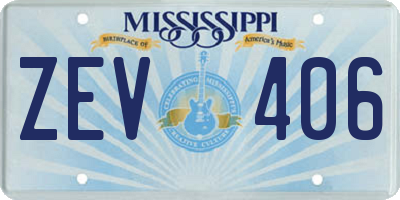 MS license plate ZEV406