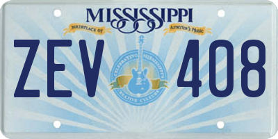 MS license plate ZEV408