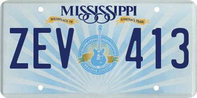 MS license plate ZEV413