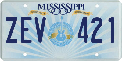 MS license plate ZEV421