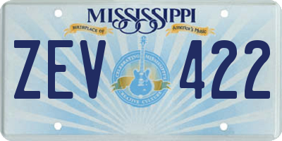 MS license plate ZEV422