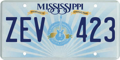 MS license plate ZEV423