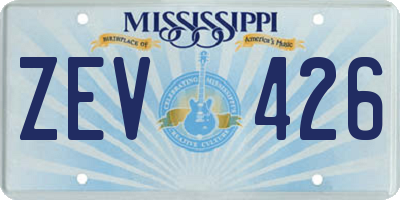 MS license plate ZEV426