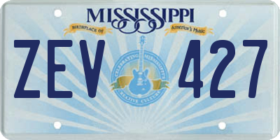 MS license plate ZEV427