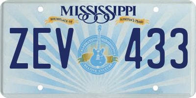 MS license plate ZEV433